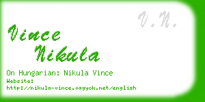 vince nikula business card